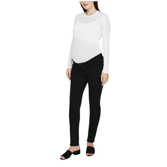 NWT AG Black Maternity Prima Cigarette Leg Jeans Size 25 Maternity Reg. $198 - Picture 1 of 15